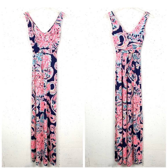Lilly Pulitzer Sloane Maxi Dress in Paisley Halibut Print - Picture 4 of 10